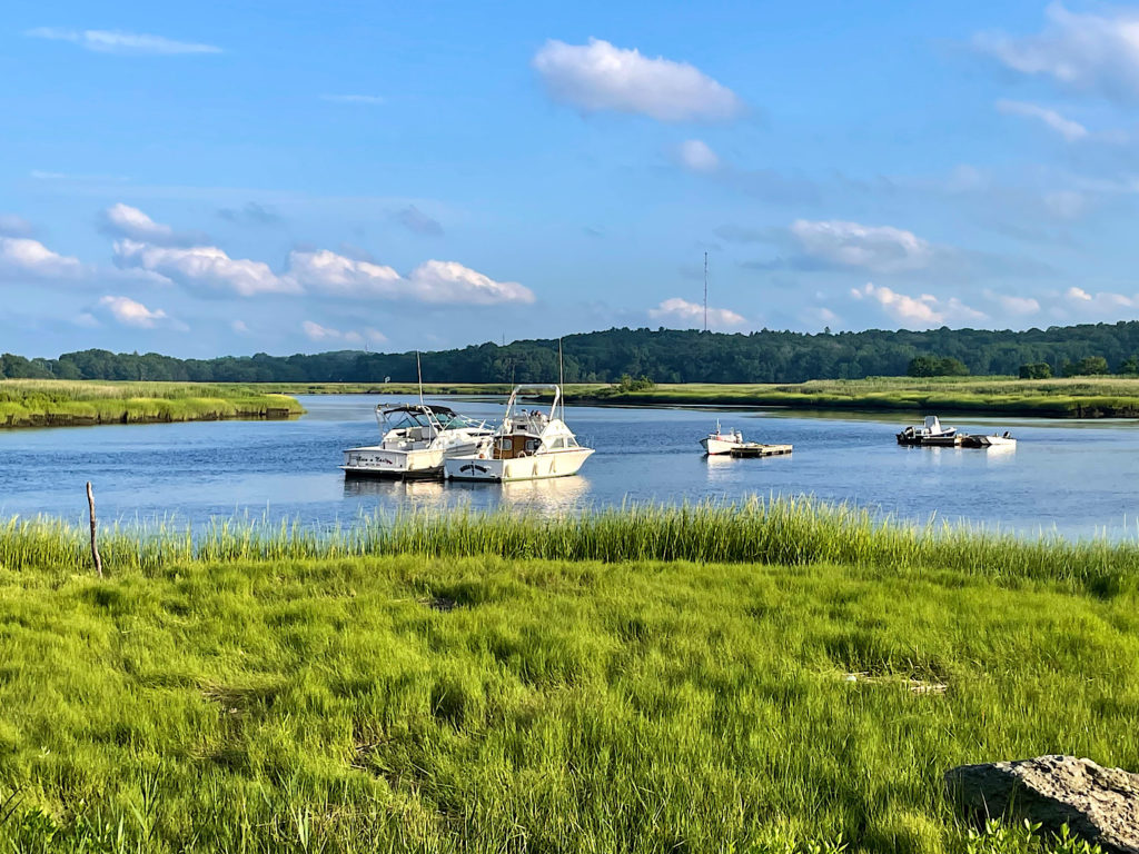 Boats on the Neponset River in Massachusetts
