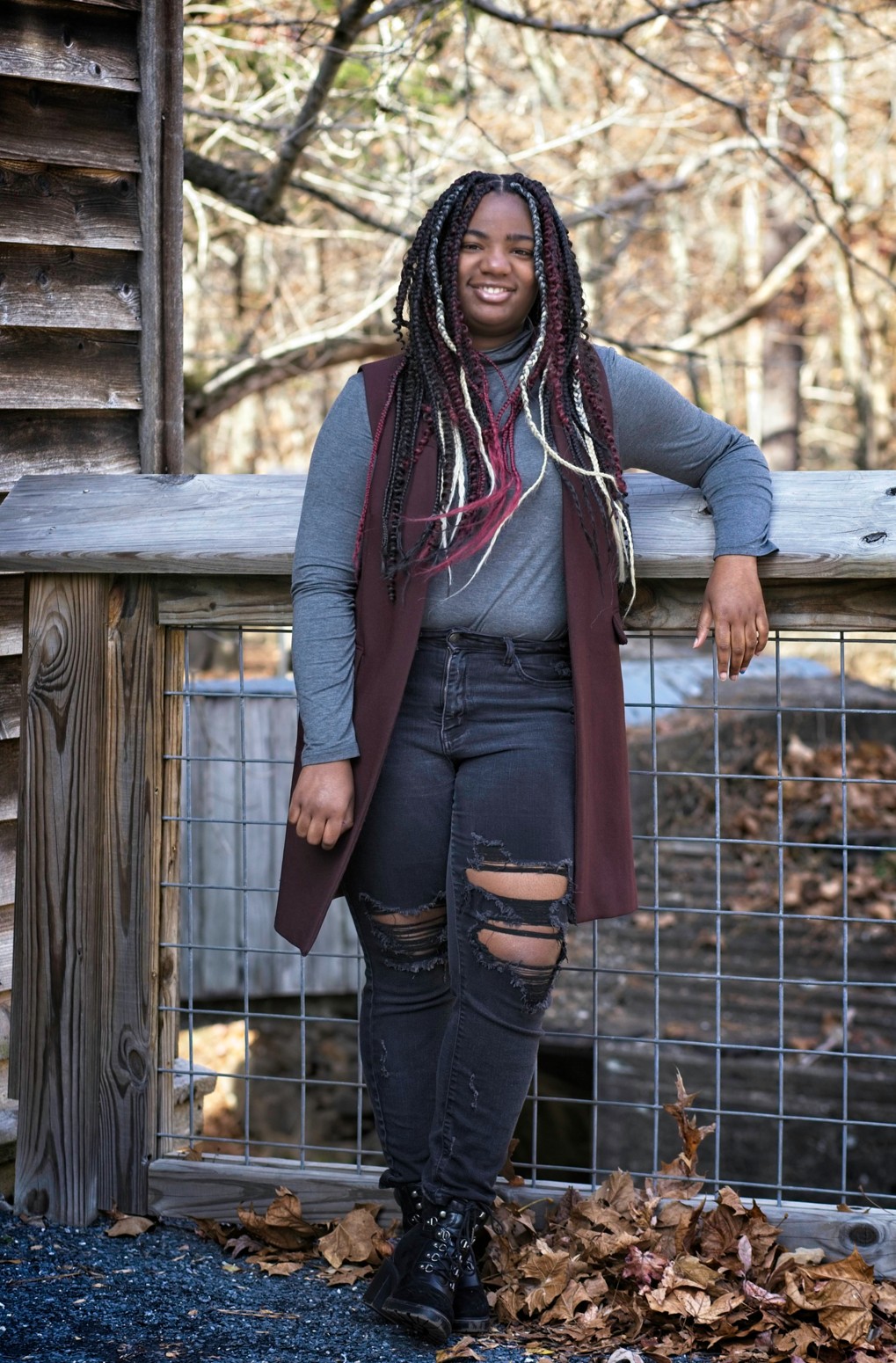 Portrait of a black college-age girl